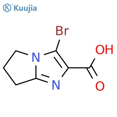 3-bromo-5H,6H,7H-pyrrolo1,2-aimidazole-2-carboxylic acid structure