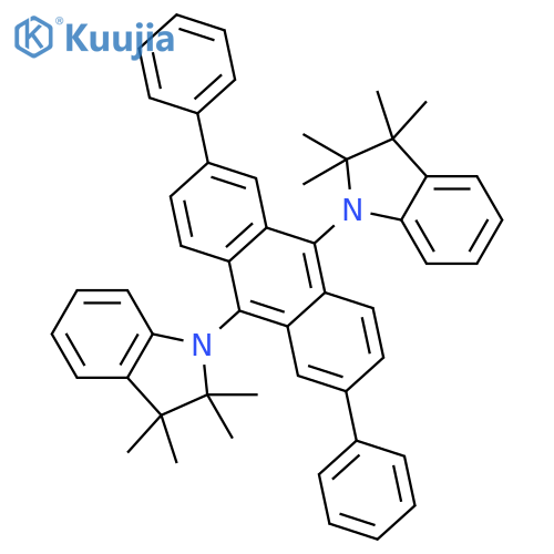 1H-Indole, 1,1'-(2,6-diphenyl-9,10-anthracenediyl)bis[2,3-dihydro-2,2,3,3-tetramethyl- structure