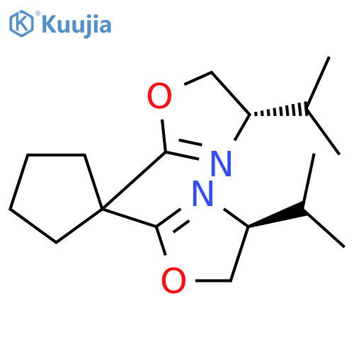(4S,4'S)-2,2'-(Cyclopentane-1,1-diyl)-bis(4-isopropyl-4,5-dihydrooxazole) structure