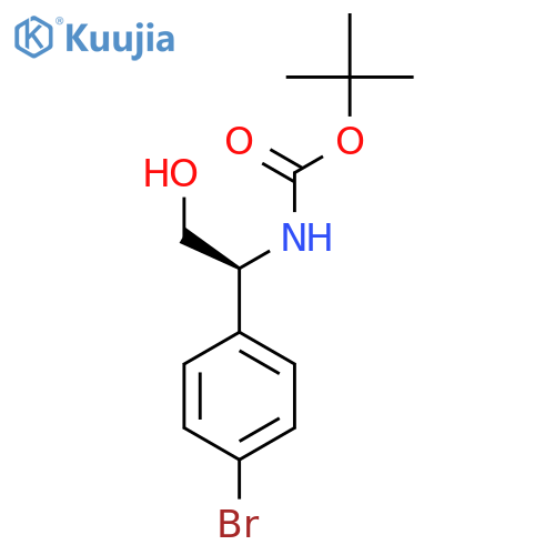 tert-butyl N-[(1S)-1-(4-bromophenyl)-2-hydroxyethyl]carbamate structure