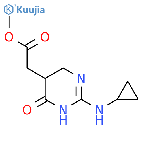 Methyl 2-(cyclopropylamino)-6-oxo-1,4,5,6-tetrahydropyrimidin-5-ylacetate structure