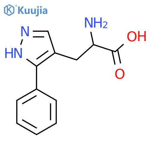 2-amino-3-(3-phenyl-1H-pyrazol-4-yl)propanoic acid structure