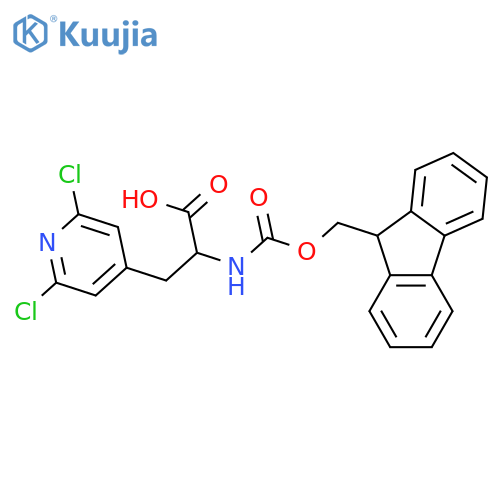 3-(2,6-dichloropyridin-4-yl)-2-({[(9H-fluoren-9-yl)methoxy]carbonyl}amino)propanoic acid structure