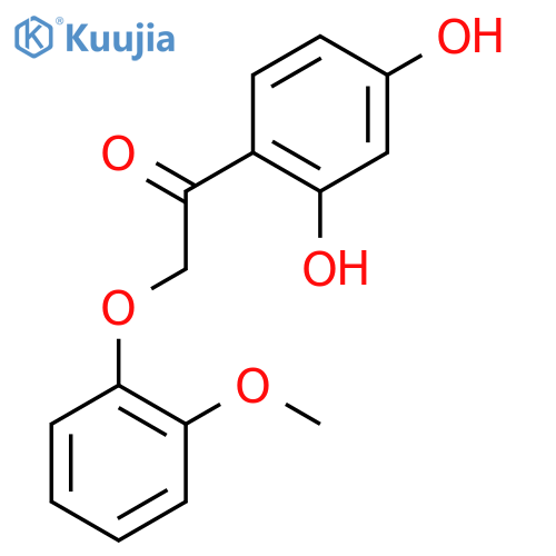 1-(2,4-dihydroxyphenyl)-2-(2-methoxyphenoxy)ethan-1-one structure