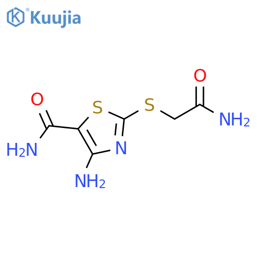 4-Amino-2-(carbamoylmethyl)sulfanyl-1,3-thiazole-5-carboxamide structure