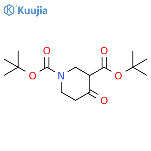 1,3-di-tert-butyl 4-oxopiperidine-1,3-dicarboxylate structure