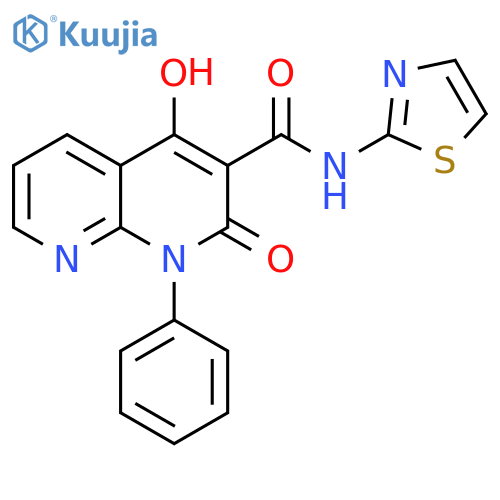 1,8-Naphthyridine-3-carboxamide,1,2-dihydro-4-hydroxy-2-oxo-1-phenyl-N-2-thiazolyl- structure