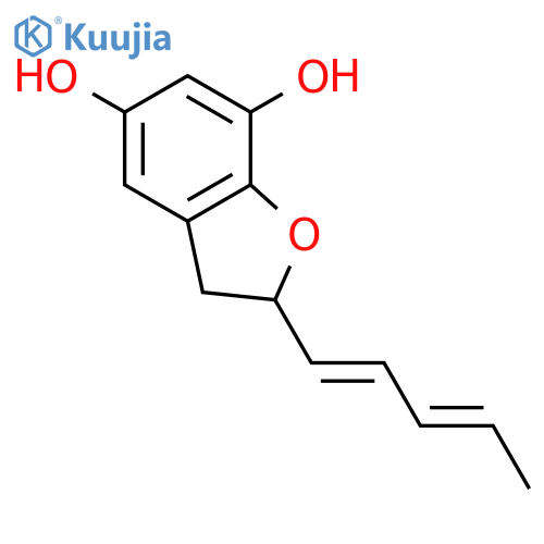 (R)-2,3-Dihydro-2-(1,3-pentadienyl)-5,7-benzofurandiol structure