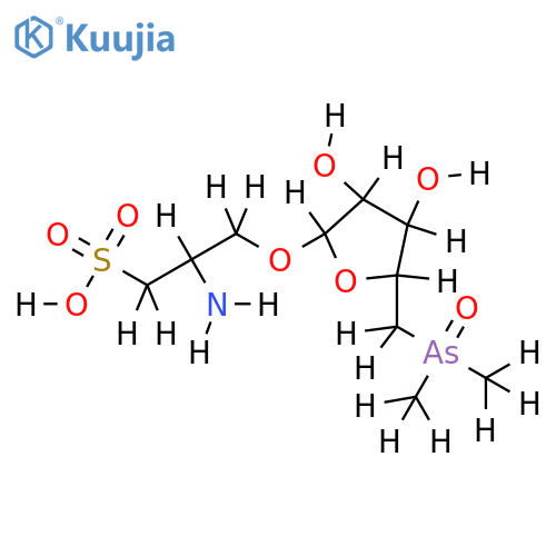 (2S)-2-amino-3-[5'-deoxy-5'-(dimethylarsinoyl)-beta-D-ribosyloxy]propane-1-sulphonic acid structure