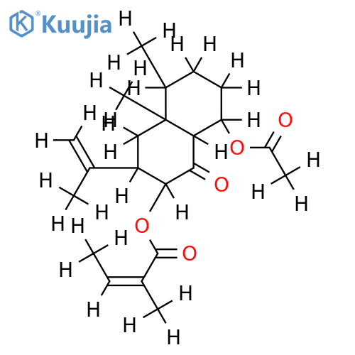 1alpha-acetoxy-8alpha-tigloyloxy-10alphaH-eremophil-11(13)-en-9-one structure