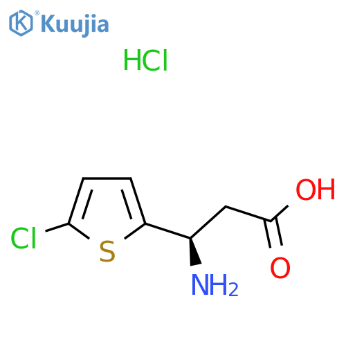 (3R)-3-Amino-3-(5-chlorothiophen-2-yl)propanoic acid hydrochloride structure