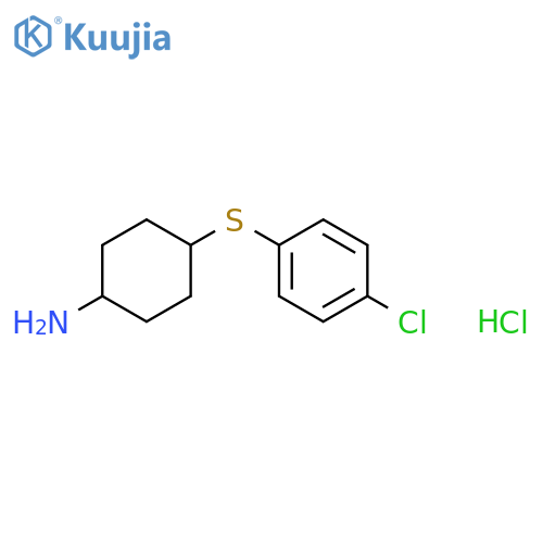 4-[(4-chlorophenyl)sulfanyl]cyclohexan-1-amine hydrochloride structure