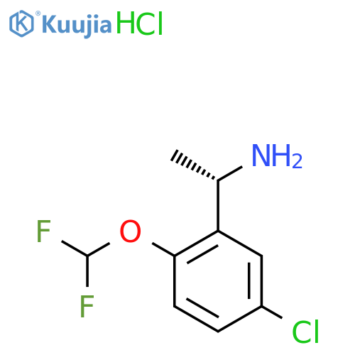 (1S)-1-5-chloro-2-(difluoromethoxy)phenylethan-1-amine hydrochloride structure