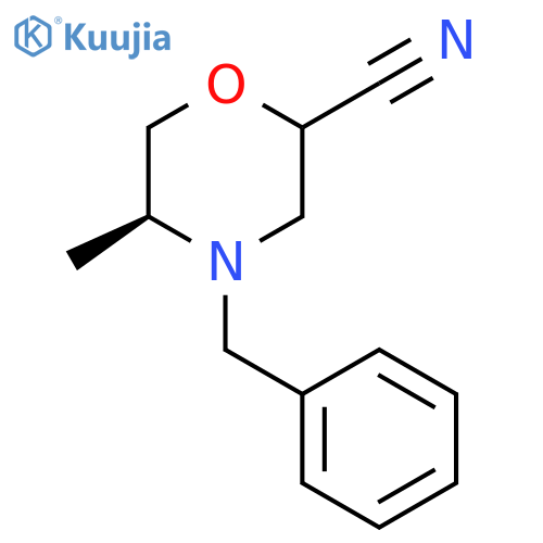 (5S)-4-Benzyl-5-methylmorpholine-2-carbonitrile structure