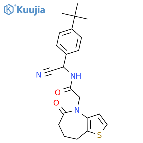 N-[(4-tert-butylphenyl)(cyano)methyl]-2-{5-oxo-4H,5H,6H,7H,8H-thieno[3,2-b]azepin-4-yl}acetamide structure