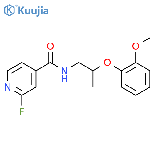 2-fluoro-N-[2-(2-methoxyphenoxy)propyl]pyridine-4-carboxamide structure