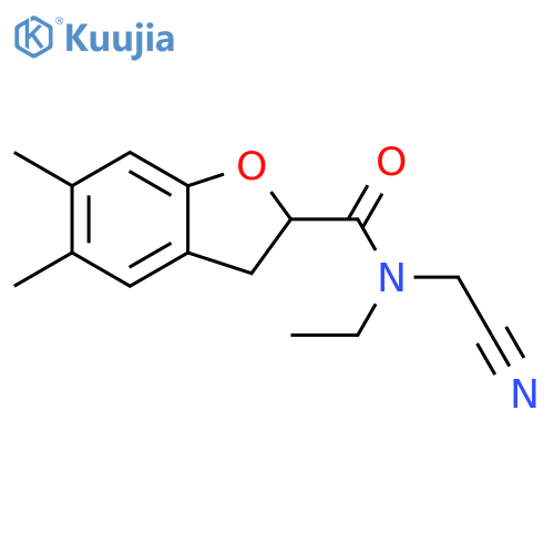 N-(cyanomethyl)-N-ethyl-5,6-dimethyl-2,3-dihydro-1-benzofuran-2-carboxamide structure