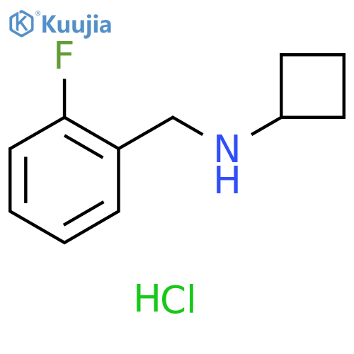 N-[(2-fluorophenyl)methyl]cyclobutanamine hydrochloride structure