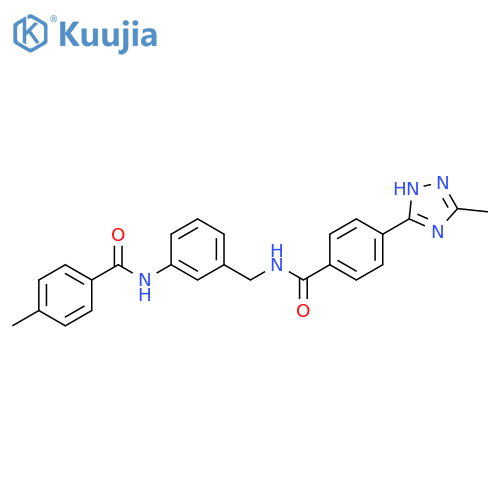 Benzamide, N-[[3-[(4-methylbenzoyl)amino]phenyl]methyl]-4-(3-methyl-1H-1,2,4-triazol-5-yl)- structure