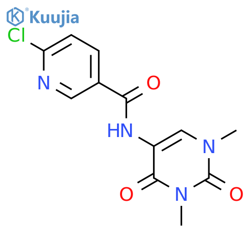 6-chloro-N-(1,3-dimethyl-2,4-dioxo-1,2,3,4-tetrahydropyrimidin-5-yl)pyridine-3-carboxamide structure