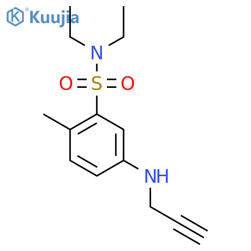 N,N-diethyl-2-methyl-5-(prop-2-yn-1-yl)aminobenzene-1-sulfonamide structure
