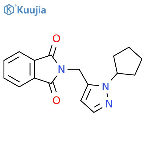 2-(2-Cyclopentyl-2H-pyrazol-3-ylmethyl)-isoindole-1,3-dione structure