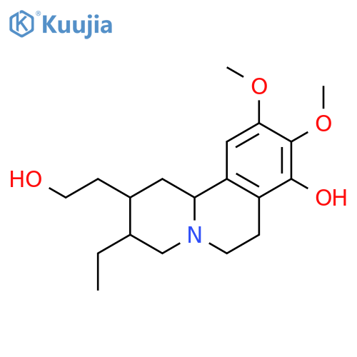 (2R,3R,11bS)-3-ethyl-2-(2-hydroxyethyl)-9,10-dimethoxy-1,3,4,6,7,11b-hexahydro-2H-pyrido[2,1-a]isoquinolin-8-ol structure
