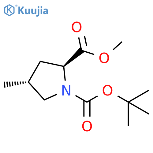 O1-tert-butyl O2-methyl (2S,4R)-4-methylpyrrolidine-1,2-dicarboxylate structure