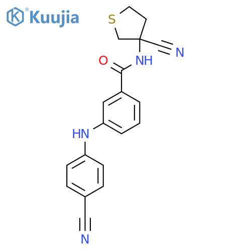 3-(4-Cyanoanilino)-N-(3-cyanothiolan-3-yl)benzamide structure