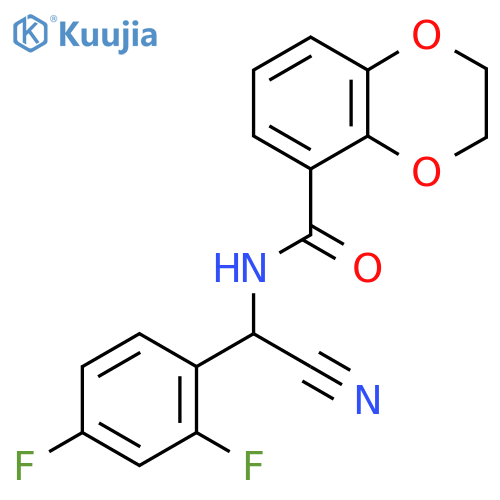 N-[Cyano(2,4-difluorophenyl)methyl]-2,3-dihydro-1,4-benzodioxine-5-carboxamide structure
