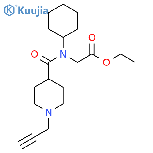 Ethyl 2-[cyclohexyl-(1-prop-2-ynylpiperidine-4-carbonyl)amino]acetate structure