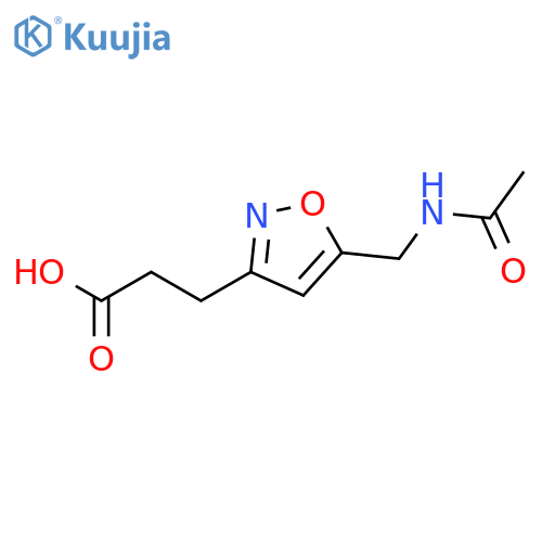 3-5-(acetamidomethyl)-1,2-oxazol-3-ylpropanoic acid structure