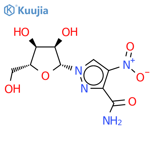 4-nitro-1-(beta-D-ribofuranosyl)-1H-pyrazole-3-carboxamide structure
