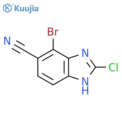 7-Bromo-2-chloro-6-cyano-1H-benzimidazole structure