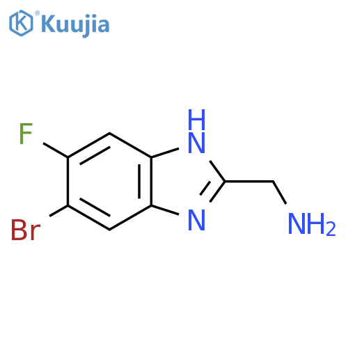 (5-Bromo-6-fluoro-1h-benzimidazol-2-yl)methanamine structure