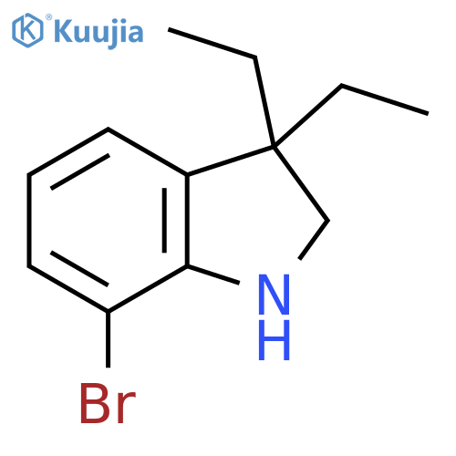 7-bromo-3,3-diethyl-2,3-dihydro-1H-indole structure