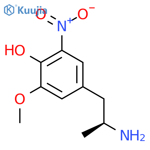4-(2S)-2-aminopropyl-2-methoxy-6-nitrophenol structure