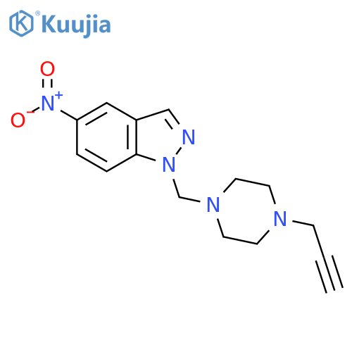 5-nitro-1-{[4-(prop-2-yn-1-yl)piperazin-1-yl]methyl}-1H-indazole structure