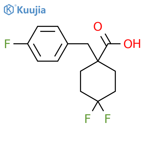4,4-Difluoro-1-[(4-fluorophenyl)methyl]cyclohexane-1-carboxylic acid structure