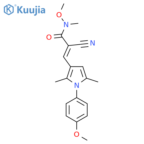 2-cyano-N-methoxy-3-[1-(4-methoxyphenyl)-2,5-dimethyl-1H-pyrrol-3-yl]-N-methylprop-2-enamide structure