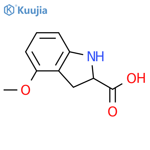 4-methoxy-2,3-dihydro-1H-indole-2-carboxylic acid structure