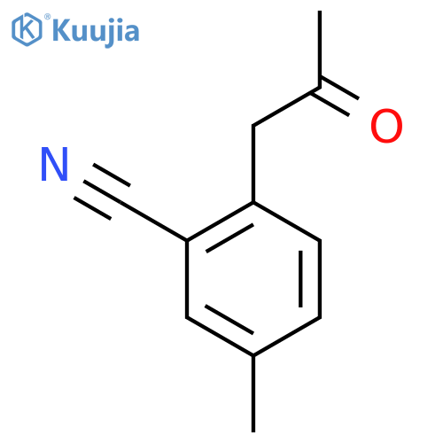5-Methyl-2-(2-oxopropyl)benzonitrile structure