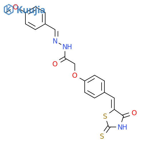 Acetic acid,2-[4-[(4-oxo-2-thioxo-5-thiazolidinylidene)methyl]phenoxy]-,2-[(4-methoxyphenyl)methylene]hydrazide structure