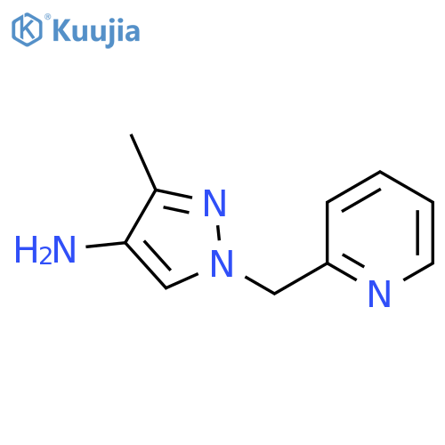 3-methyl-1-(pyridin-2-yl)methyl-1H-pyrazol-4-amine structure