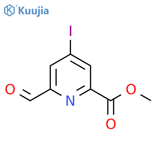 2-Pyridinecarboxylic acid, 6-formyl-4-iodo-, methyl ester structure