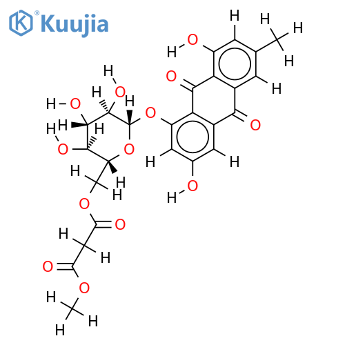 emodin 8-O-beta-D-(6'-methylmalonyl)-glucopyranoside structure