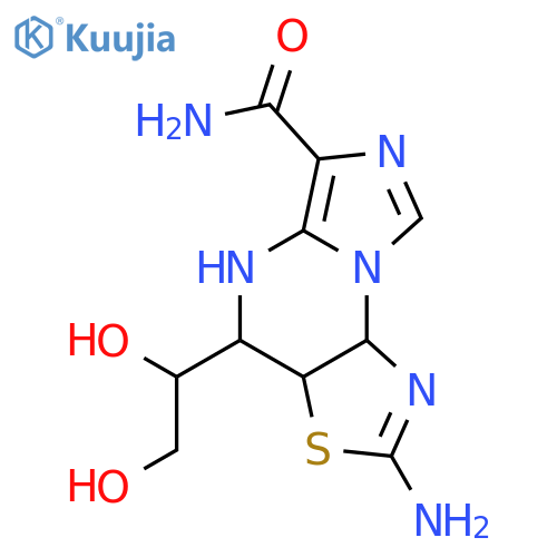 Imidazo[1,5-a]thiazolo[5,4-e]pyrimidine-6-carboxamide, 2-amino-4-[(1R)-1,2-dihydroxyethyl]-3a,4,5,9a-tetrahydro-, (3aS,4S,9aS)-rel- structure
