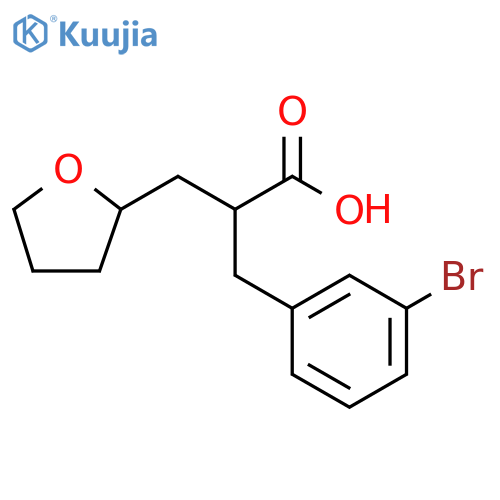 3-(3-bromophenyl)-2-[(oxolan-2-yl)methyl]propanoic acid structure