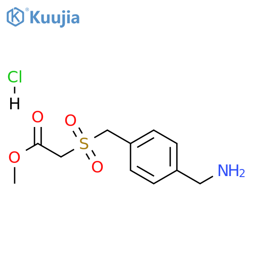 methyl 2-{4-(aminomethyl)phenylmethanesulfonyl}acetate hydrochloride structure