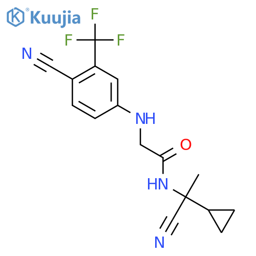 N-(1-cyano-1-cyclopropylethyl)-2-{[4-cyano-3-(trifluoromethyl)phenyl]amino}acetamide structure